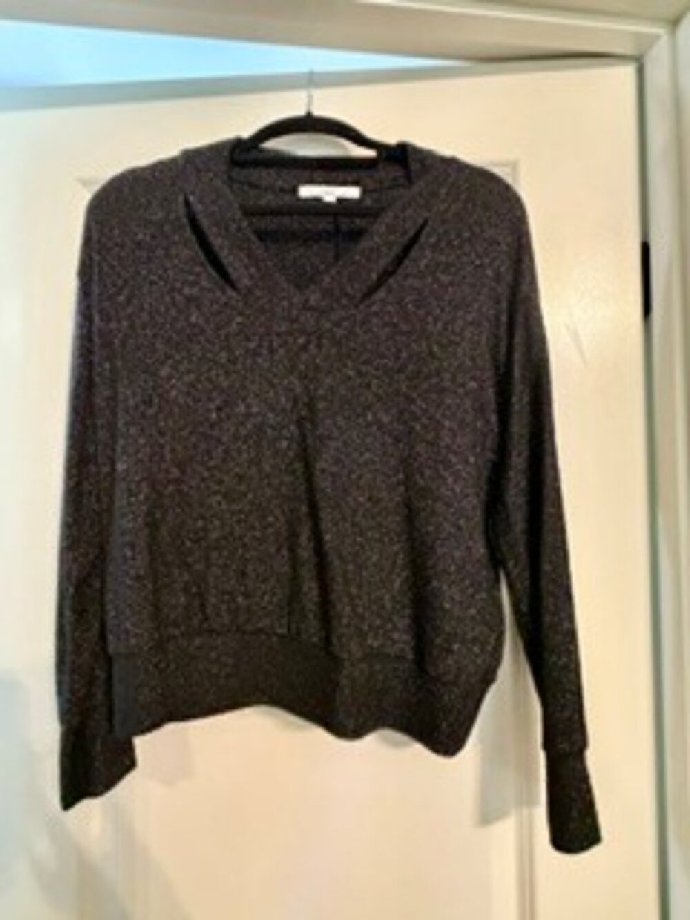 Red Haute V-Neck Distressed Cutout Sweater
